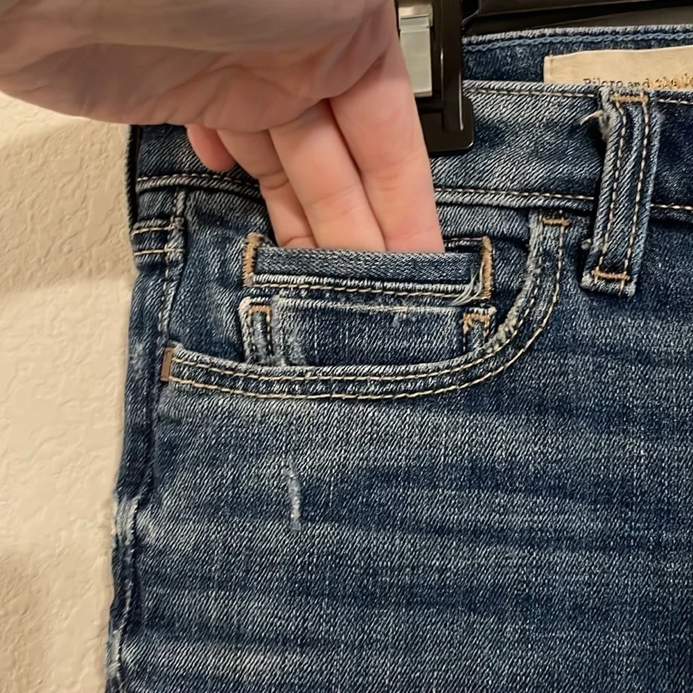 Pilcro Anthropologie Women Jean Shorts Size 26 Denim Distressed Causal Bohemian